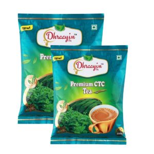 Dhraayin Premium Leaf CTC Chai Patti | Aromatic Black Tea for Bold Flavor | Dooars+Assam's blend Long Loose Leaves Strong Chai Patti 500 gm (Pack of 2,250gm Each)