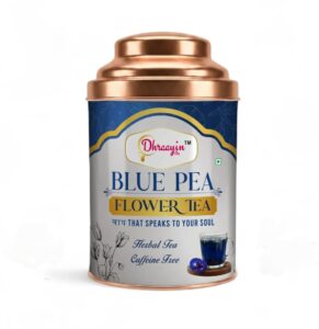 DHRAAYIN Blue Pea Flower Tea (50g) | 100% Natural Butterfly Pea Herbal Tea | Caffeine Free | Supports Brain Function, Stress Relief, Skin & Hair Health | Color Changing Tea